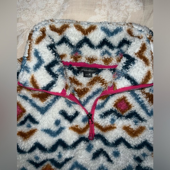 Eddie Bauer Quarter Zip Multicolor Sweater - Picture 2 of 3